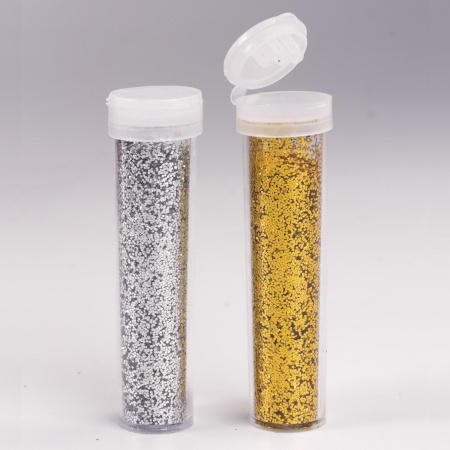 Блестки (глиттер) для декора, поделок, DIY, творчества, оформления, ОСТРОВ СОКРОВИЩ, НАБОР золото, серебро, 6 шт по 6,5 г, блистер, 662228 - Блестки для декора