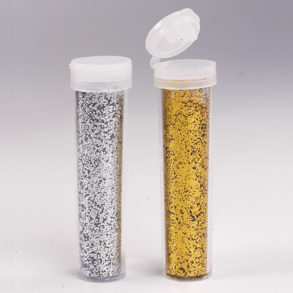 Блестки (глиттер) для декора, поделок, DIY, творчества, оформления, ОСТРОВ СОКРОВИЩ, НАБОР золото, серебро, 6 шт по 6,5 г, блистер, 662228 - Блестки для декора