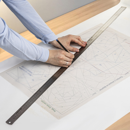 Линейка металлическая 100 см, BRAUBERG, европодвес, 210311 - Линейки