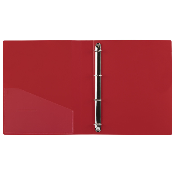 Папка на 4 кольцах, ширина 40 мм, BRAUBERG EXTRA, до 300 листов, КРАСНАЯ, 0,8 мм, 270549 - Папки на кольцах