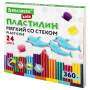 Пластилин мягкий восковой BRAUBERG KIDS, 24 цвета, 360 г, со стеком, 106498 - Пластилин