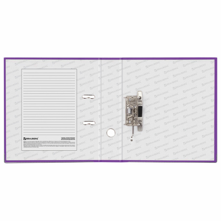 Папка-регистратор BRAUBERG с покрытием из ПВХ, 80 мм, с уголком, фиолетовая (удвоенный срок службы), 227200 - Папки-регистраторы с арочным механизмом