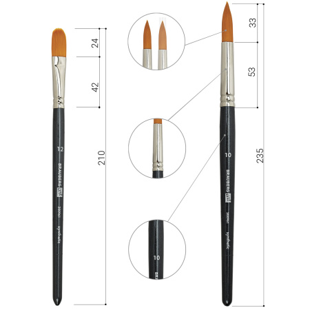 Кисти художественные набор 10 шт., синтетика BRAUBERG ART CLASSIC, 200961 - Кисти художественные в наборах