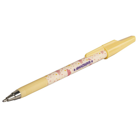 Ручка шариковая ЮНЛАНДИЯ "SPOTS", синяя, SOFT TOUCH покрытие, узел 0,7 мм, линия письма 0,35 мм, 143733 - Ручки шариковые неавтоматические