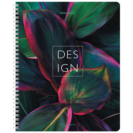 Тетрадь А5 120 л. BRAUBERG, гребень, клетка, глянцевая ламинация, "Растения" (4 вида в спайке), 404448 - Тетради более 60 листов