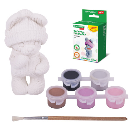 ФИГУРКА ИЗ ГИПСА с красками и кистью для росписи, ассорти, BRAUBERG KIDS, 665203, 1 шт - Наборы для рукоделия