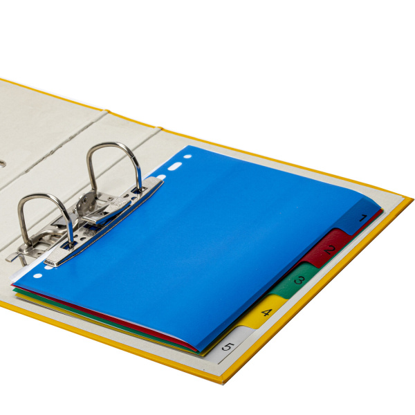 Разделитель пластиковый МАЛЫЙ ФОРМАТ (210x162мм), А5, 5 листов, цифровой 1-5, оглавление, BRAUBERG, 225628 - Разделители