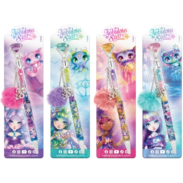 Серия: Orelia. Ручка шариковая с помпоном и кристаллами - Ручки