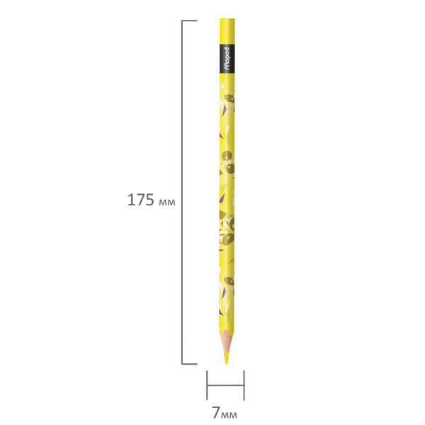 Карандаши цветные MAPED "Mini Cute", набор 12 цветов, пластиковый декорированный корпус, 862201 - Карандаши цветные