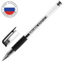 Ручка гелевая РОССИЯ "PATRIOT-GT", ЧЕРНАЯ, корпус прозрачный, узел 0,7 мм, линия письма 0,4 мм, BRAUBERG, 143960 - Ручки гелевые неавтоматические
