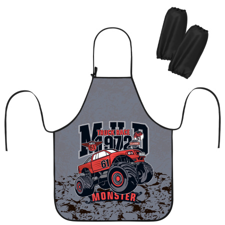 Фартук с нарукавниками для уроков труда ЮНЛАНДИЯ, 45х54 см, "Truck race", 271046