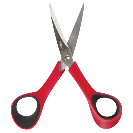 Ножницы для хобби и рукоделия ОСТРОВ СОКРОВИЩ 140 мм, 3-х сторонняя заточка, красно-черные, 237105 - Ножницы для хобби и рукоделия