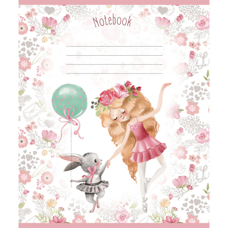 Тетрадь 12 л., ПЗБМ, клетка, фольга, "Нежность" (5 видов), 017446 - Тетради 12-24 листов