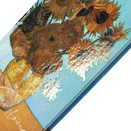 Блокнот А5 (134х206 мм), 80 л., твёрдый, клетка, выборочный лак, STAFF, "Подсолнухи", 114422 - Блокноты в книжном переплете