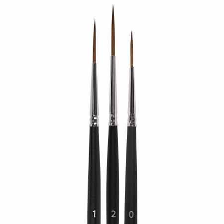 Кисти художественные набор 3 шт., синтетика (лайнеры № 0, 1, 2) BRAUBERG ART CLASSIC, 201034 - Кисти художественные в наборах