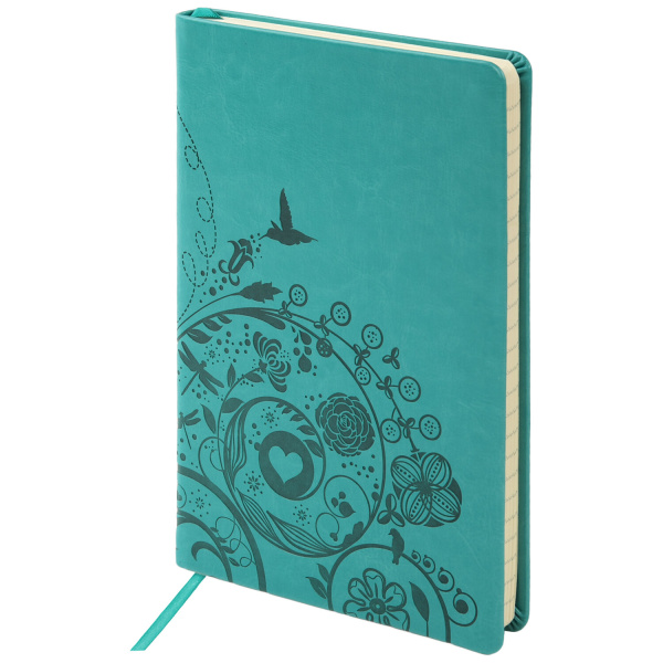 Блокнот А5 (148х218 мм), BRAUBERG "Feelings", 128 л., кожзаменитель с тиснением, линия, ассорти, 125237 - Бизнес-блокноты и бизнес-тетради