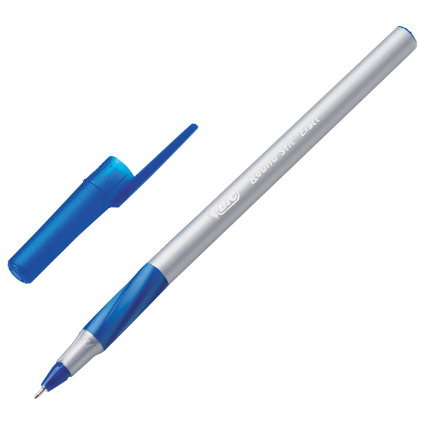 Ручки шариковые с грипом BIC "Round Stic Exact", НАБОР 6+2 шт., СИНИЕ, линия письма 0,28 мм, блистер, 932862 - Ручки шариковые неавтоматические