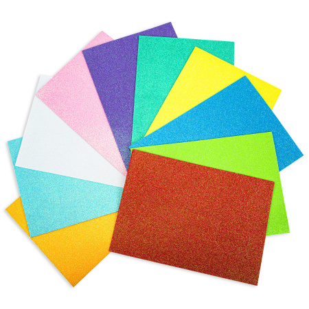 Пористая резина/фоамиран А4, 2 мм, ОСТРОВ СОКРОВИЩ, 10 листов, 10 цветов, иридисцентные цвета, 665101 - Цветная пористая резина и пластик