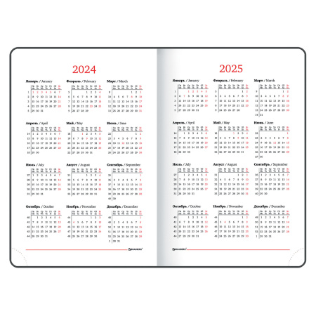 Еженедельник датированный 2024 А5 145х215 мм BRAUBERG "Party", под кожу, коричневый, 115030 - Еженедельники