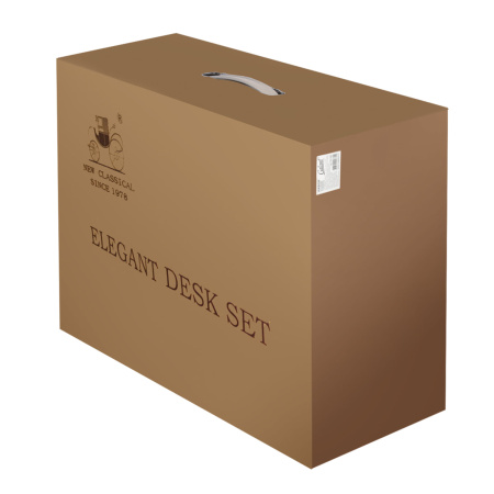 Набор настольный GALANT из мрамора, 7 предметов, зеленый мрамор/отделка красное дерево, 231485 - Настольные наборы и аксессуары из мрамора