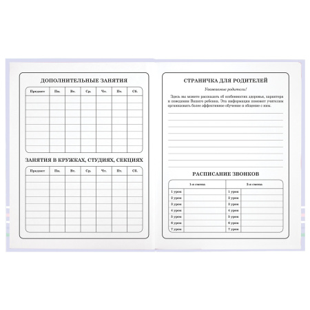 Дневник 1-4 класс 48 л., твердый, ЮНЛАНДИЯ, глянцевая ламинация, с подсказом, "Совушка", 106594 - Дневники для младших классов