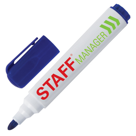 Маркеры стираемые для белой доски НАБОР 4 ЦВЕТА, STAFF "Manager" WBM-491, 5 мм, с клипом, 151495 - Маркеры для досок