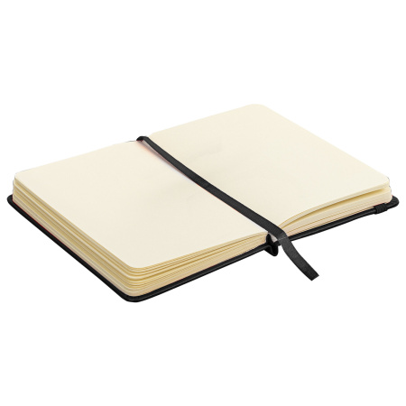 Скетчбук, слоновая кость 140 г/м2 90х140 мм, 80 л., КОЖЗАМ, резинка, BRAUBERG ART CLASSIC, черный, 113188 - Альбомы, скетчбуки и бумага для графики и эскизов