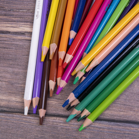 Карандаши цветные акварельные BRAUBERG PREMIUM AQUARELLE, 24 цвета, грифель мягкий 4 мм, 181673 - Карандаши цветные акварельные