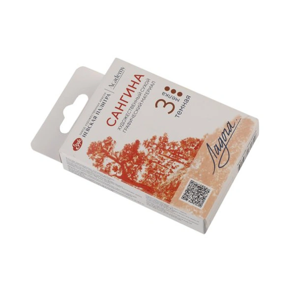 Набор сухих художественных графических материалов "Ладога": сангина тёмная 3 мелка - Мел, графит, сепия, сангина, соус, уголь художественные