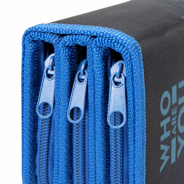 Пенал ЮНЛАНДИЯ, 3 отделения, полиэстер, 19х11 см, "Football power", 271030 - Пеналы каркасные