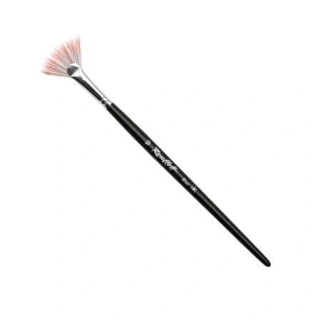 Кисть Roubloff белая и вишневая синтетика веерная с двойной выставкой ворса №10 серия Blur