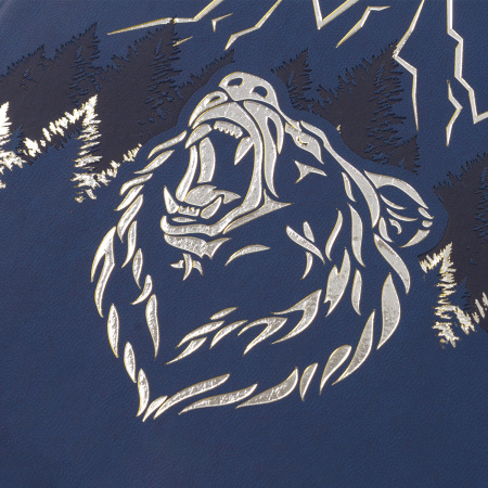 Дневник 1-11 класс 48 л., кожзам (гибкая), термотиснение, фольга, BRAUBERG, "МЕДВЕДЬ", 105969 - Дневники универсальные