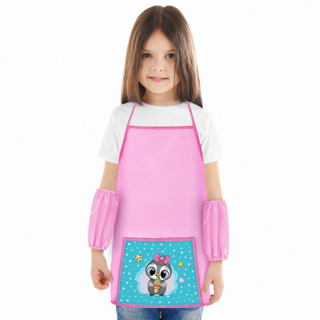 Фартук с нарукавниками для уроков труда ПИФАГОР, 1 карман, 44x55 см, "Smart Penguin", 271645 - Аксессуары для рисования