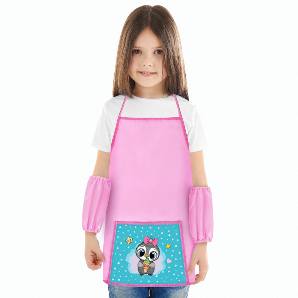 Фартук с нарукавниками для уроков труда ПИФАГОР, 1 карман, 44x55 см, "Smart Penguin", 271645 - Аксессуары для рисования