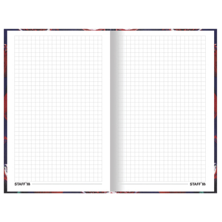 Блокнот А5 (134х206 мм), 80 л., твёрдый, клетка, STAFF, "Гранаты", 114411 - Блокноты в книжном переплете