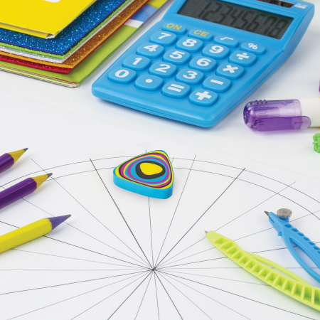 Ластик ПИФАГОР "Дельта", 31х31х7 мм, ассорти, треугольный, 223616 - Ластики классические