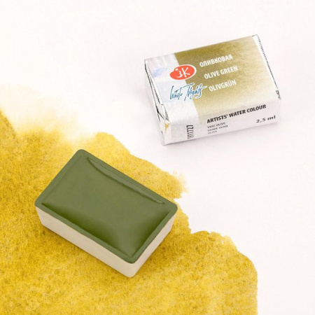 Краска акварель художественная "Белые ночи" оливковая цв. №727 кювета 2,5мл