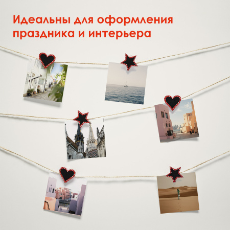 Прищепки декоративные "Дощечки для рисования мелом", 6 штук, 3,5 см, ассорти, ОСТРОВ СОКРОВИЩ, 661300 - Прищепки для творчества