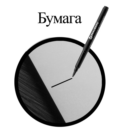 Маркер перманентный BRAUBERG "CLASSICLine", ЧЕРНЫЙ, тонкий наконечник 1 мм, 150296 - Маркеры перманентные