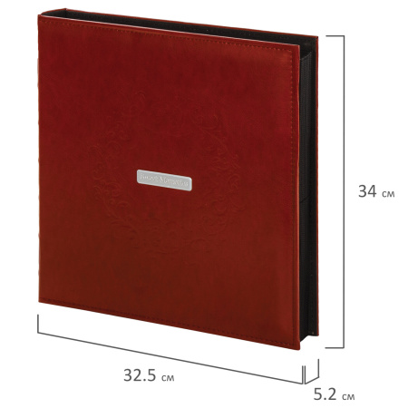 Фотоальбом BRAUBERG "Delta" на 500 фото 10х15 см, под гладкую кожу, коричневый, 391182 - Фотоальбомы