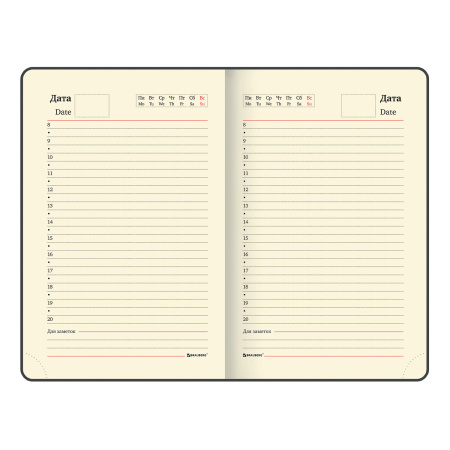 Ежедневник недатированный МАЛЫЙ 100х150 мм А6 BRAUBERG "Metropolis Mix", под кожу, 136 л., красный, 113304 - Ежедневники с покрытием "под кожу и ткань"