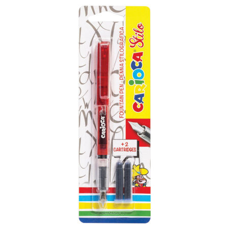 Ручка перьевая CARIOCA "Stilo", иридиевое перо, 2 сменных картриджа, корпус ассорти, Италия, 42303 - Ручки перьевые