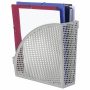 Лоток вертикальный для бумаг STAFF "Profit", 270х100х250 мм, сетчатый, полипропилен, серый, 237252 - Лотки вертикальные (стойки-уголки)