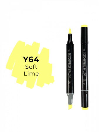 Маркер спиртовой двухсторонний SKETCHMARKER Brush, Y64 Мягкий лайм