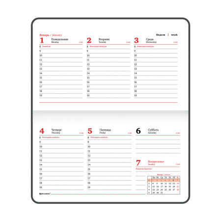 Еженедельник датированный 2024 МАЛЫЙ ФОРМАТ 95х15 5мм А6, BRAUBERG "Foliage", под кожу, желтый, 115055 - Еженедельники