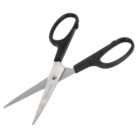 Ножницы BRAUBERG "Standard" 160 мм, черные, классической формы, 2-х сторонняя заточка, 237095 - Ножницы универсальные