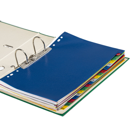 Разделитель пластиковый BRAUBERG, А4, 20 листов, алфавитный А-Я, оглавление, цветной, РОССИЯ, 225615 - Разделители