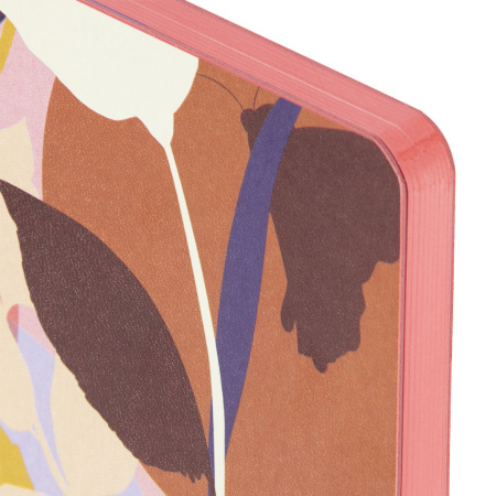 Ежедневник недатированный А5 (138х213 мм), BRAUBERG VISTA, под кожу, гибкий, 136 л., "Blossom", 112014 - Ежедневники с покрытием "под кожу и ткань"