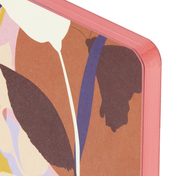 Ежедневник недатированный А5 (138х213 мм), BRAUBERG VISTA, под кожу, гибкий, 136 л., "Blossom", 112014 - Ежедневники с покрытием "под кожу и ткань"