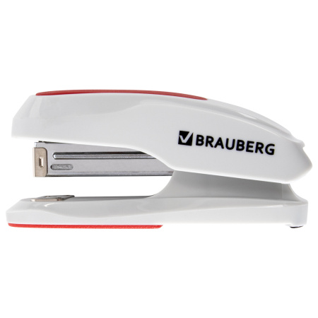 Степлер №24/6, 26/6 BRAUBERG "Extra", до 30 листов, серо-красный, 229088 - Степлеры настольные